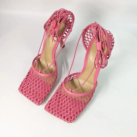 Bottega Veneta Women's Azalea Stretch Mesh Ankle Tie Sandals Size 41 MSRP $1,100 - Picture 7 of 12